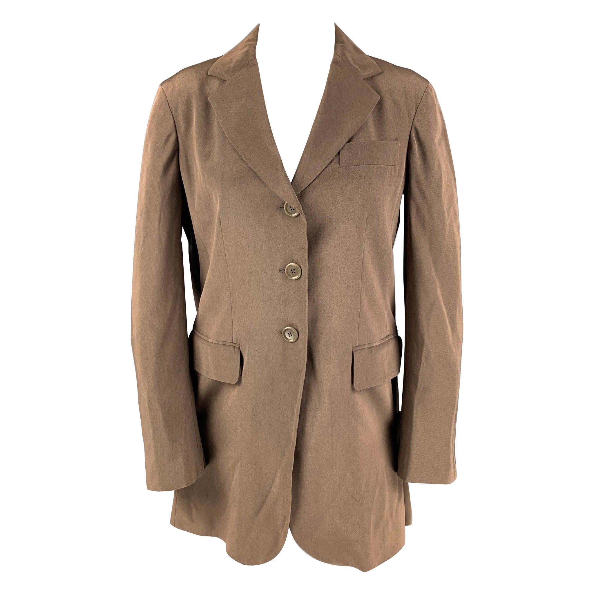 MOSCHINO Size 6 Taupe Acetate Blend Solid Jacket For Sale