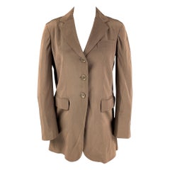 Used MOSCHINO Size 6 Taupe Acetate Blend Solid Jacket