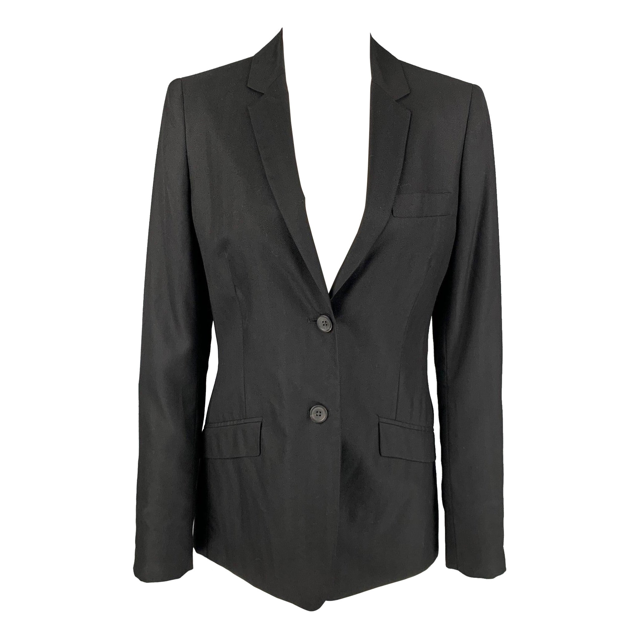 CALVIN KLEIN COLLECTION Size 6 Black Cashmere / Silk Jacke Blazer For Sale