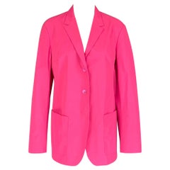 JIL SANDER Pink Polyester Solid Notch Lapel Size M Jacket