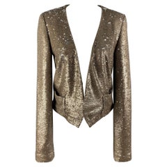 RACHEL ZOE Size S Gold Silver Polyester & Spandex Sequined Jacket