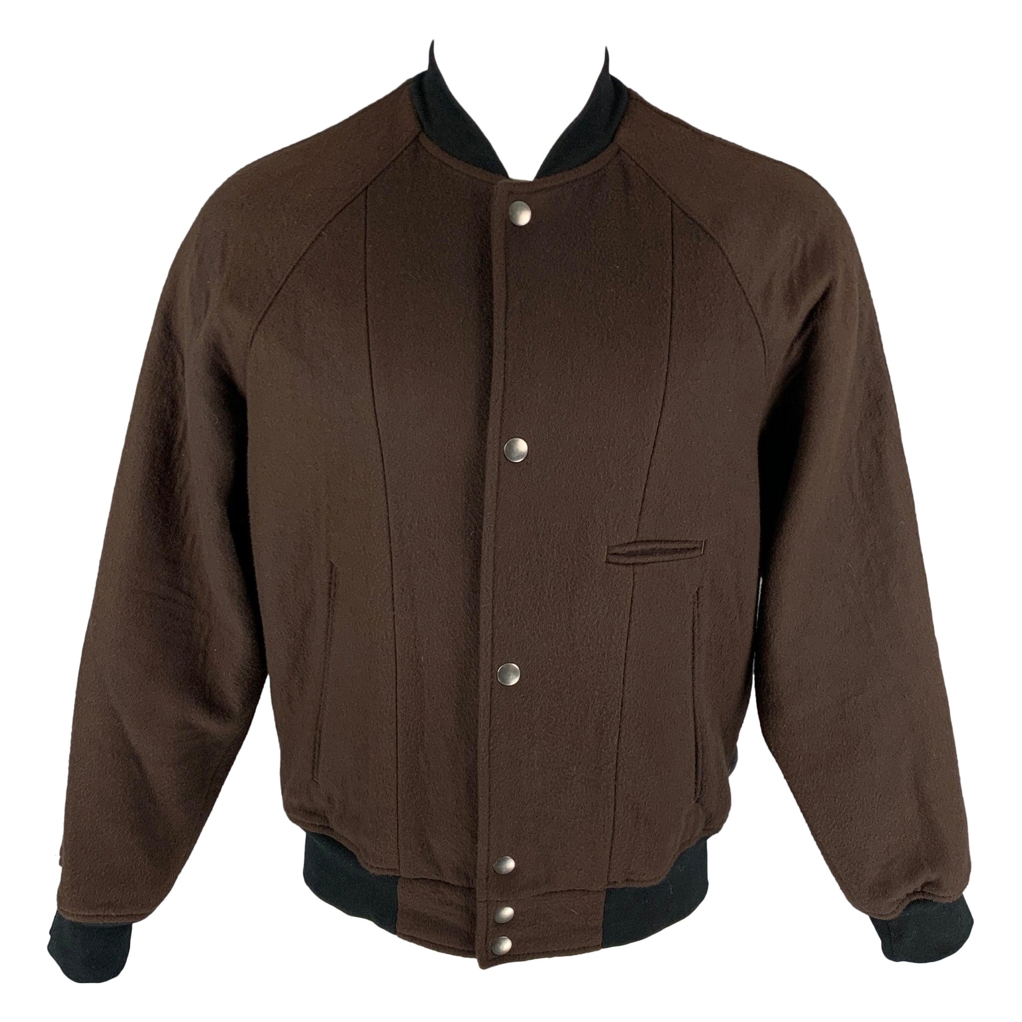 MARC JACOBS Size 38 Brown Wool Blend Bomber Jacket For Sale