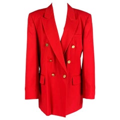 AQUASCUTUM Size 12  Red  Wool Double Brested Blazer
