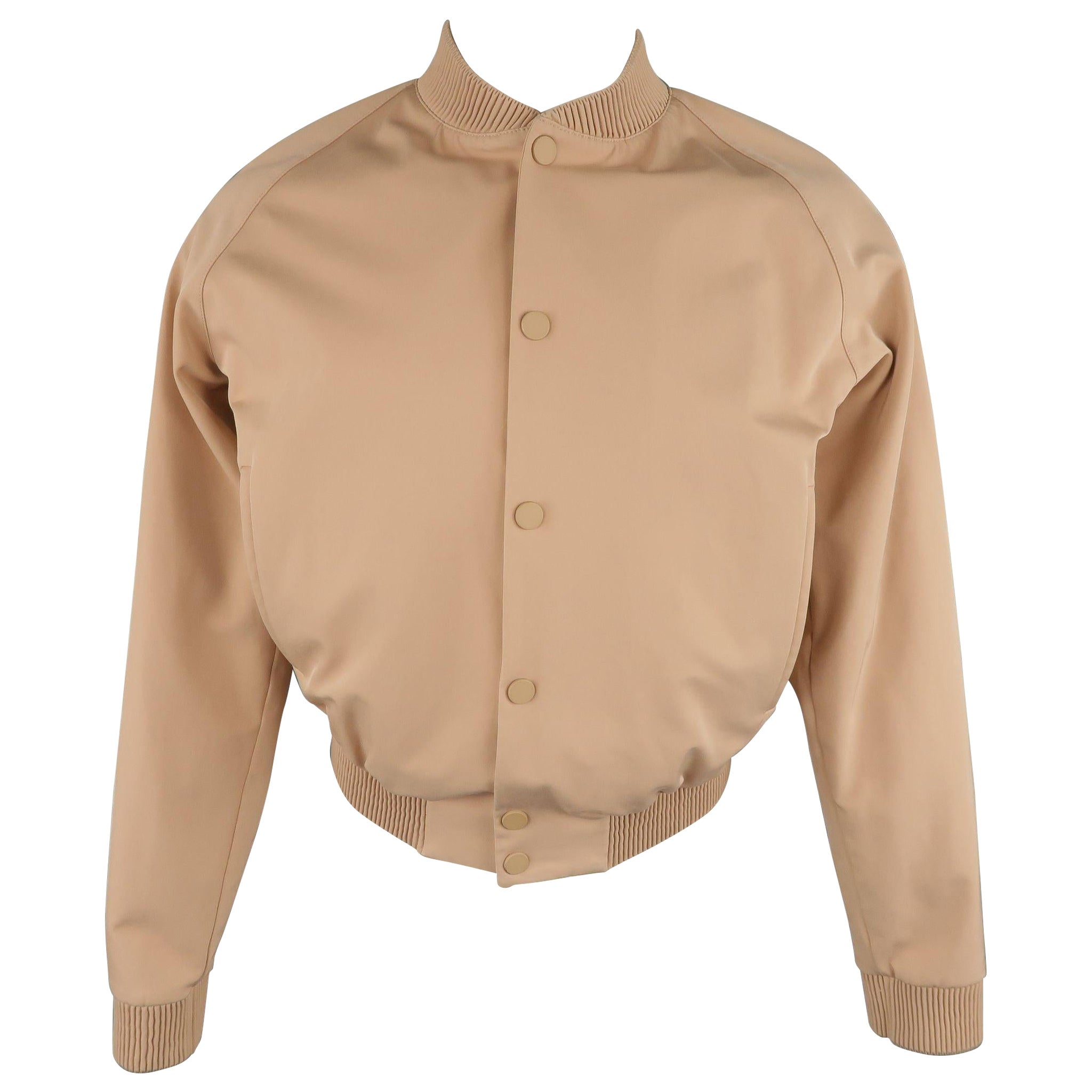 CALVIN KLEIN COLLECTION Spring 2015 Runway 38 Blush Nude Tan Bomber Jacket For Sale