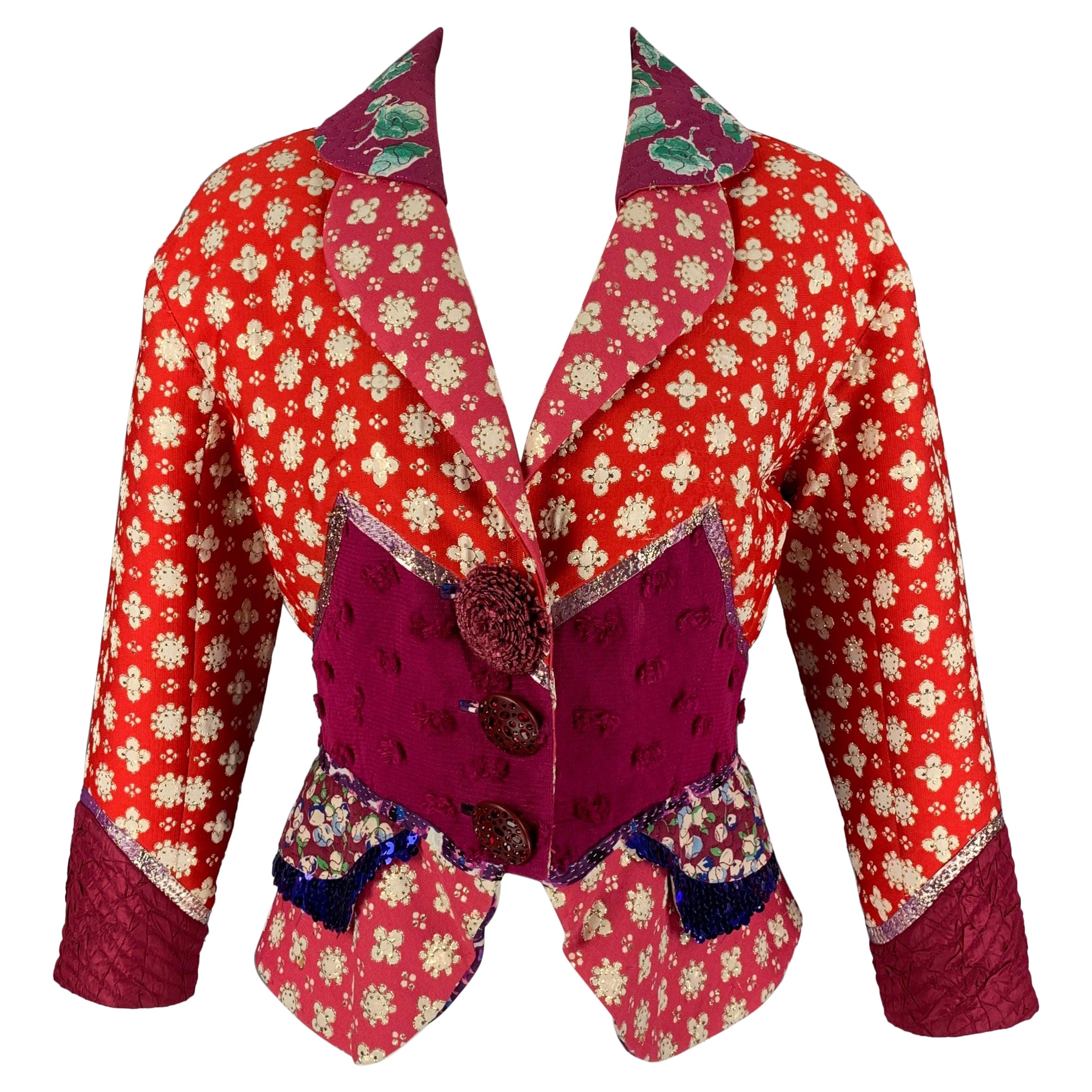 LOUIS VUITTON Size 6 Multi-Color Embroidered Polyester Blend Jacket For Sale