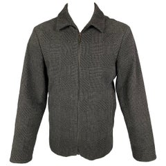 CALVIN KLEIN COLLECTION - Veste en laine et cachemire texturée noire anthracite, taille 38