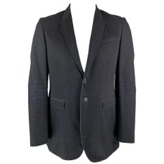 Used BURBERRY PRORSUM Spring 2015 Size 42 Indigo Blue Denim Notch Lapel Jacket