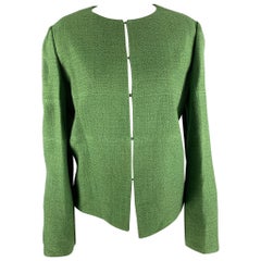 ARMANI COLLEZIONI Size 12 Green Viscose & Polyester Jacket (Indoor) / Blazer