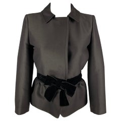 GIAMBATTISTA VALLI Size 6 Black Wool / Silk Bow Jacket
