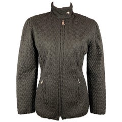 Used BOGNER Size 6 Black Quilted Textured Nylon Jacket