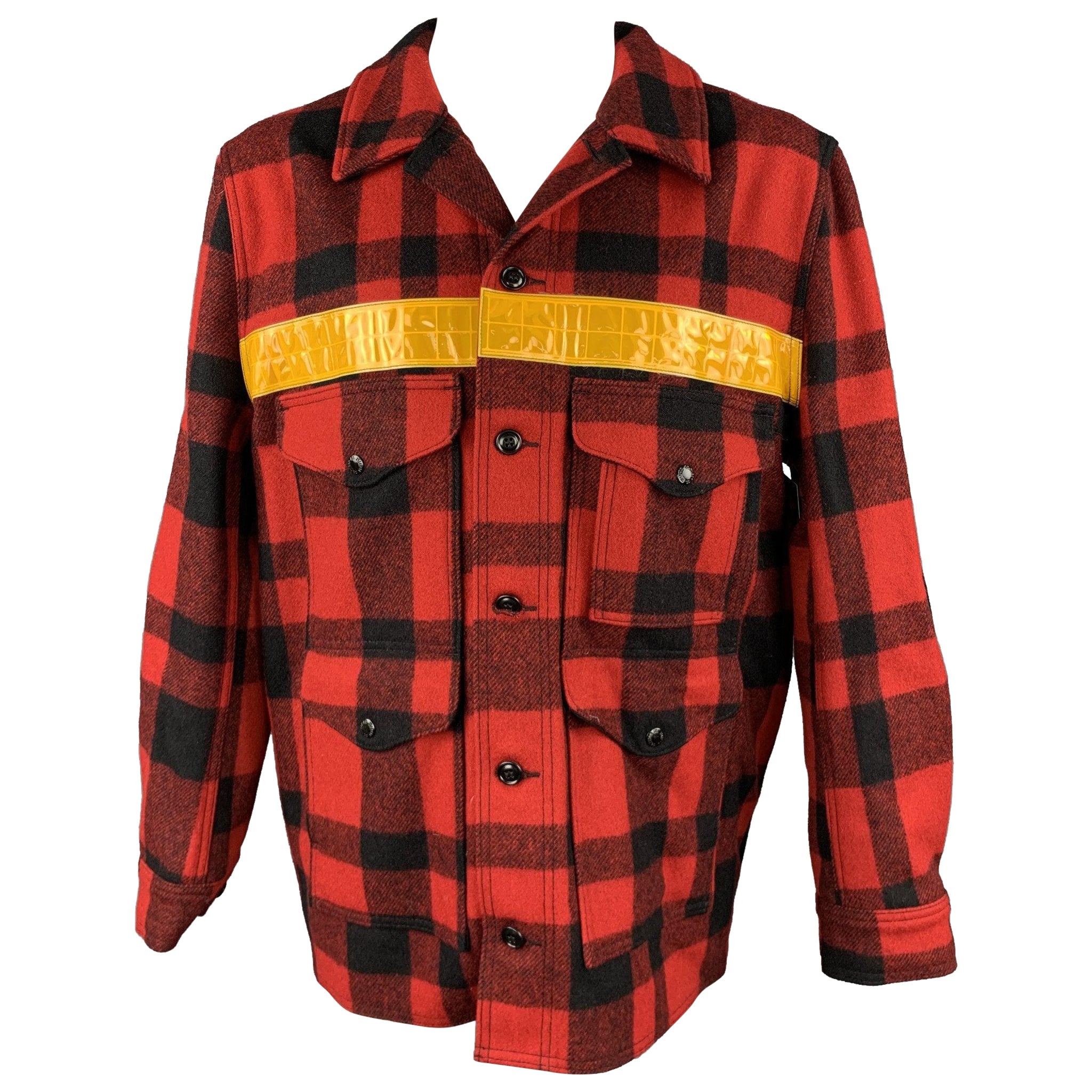 JUNYA WATANABE x FILSON Size XXL Red & Black Buffalo Plaid Wool Jacket For Sale