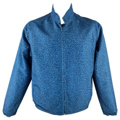CALVIN KLEIN COLLECTION Size 44 Aqua Print Polyester Reversible Jacket