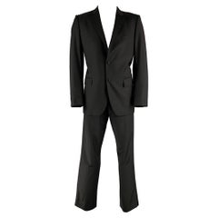 CALVIN KLEIN COLLECTION  Size 42 Black Solid Wool Peak Lapel Tuxedo