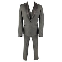 Used DOLCE & GABBANA Size 36 Grey Wool Silk Notch Lapel Tuxedo Suit