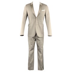 NEIL BARRETT Size 38 Light Gray Cotton / Elastane Peak Lapel Silk Trim Tuxedo