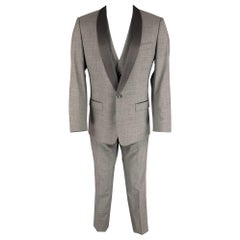 DOLCE & GABBANA Größe 38 Grauer 3-teiliger Smoking-Anzug aus Wollmischung mit Schalkragen und Schalkragen