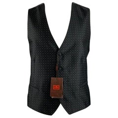 Gilet ETRO Taille 46 Noir Gris Jacquard Polyester Blend