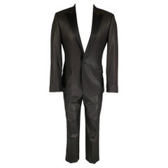 CALVIN KLEIN COLLECTION Size 36 Black Sparkle Wool Peak Lapel Tuxedo