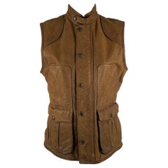 Used RALPH LAUREN Size M Brown Leather Vest
