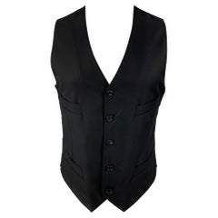 GIORGIO ARMANI Size 40 Black Wool Cashmere Buttoned Vest