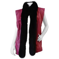 Numbered 1970s Giorgio di  Sant'Angelo Leather Vest w Mink 