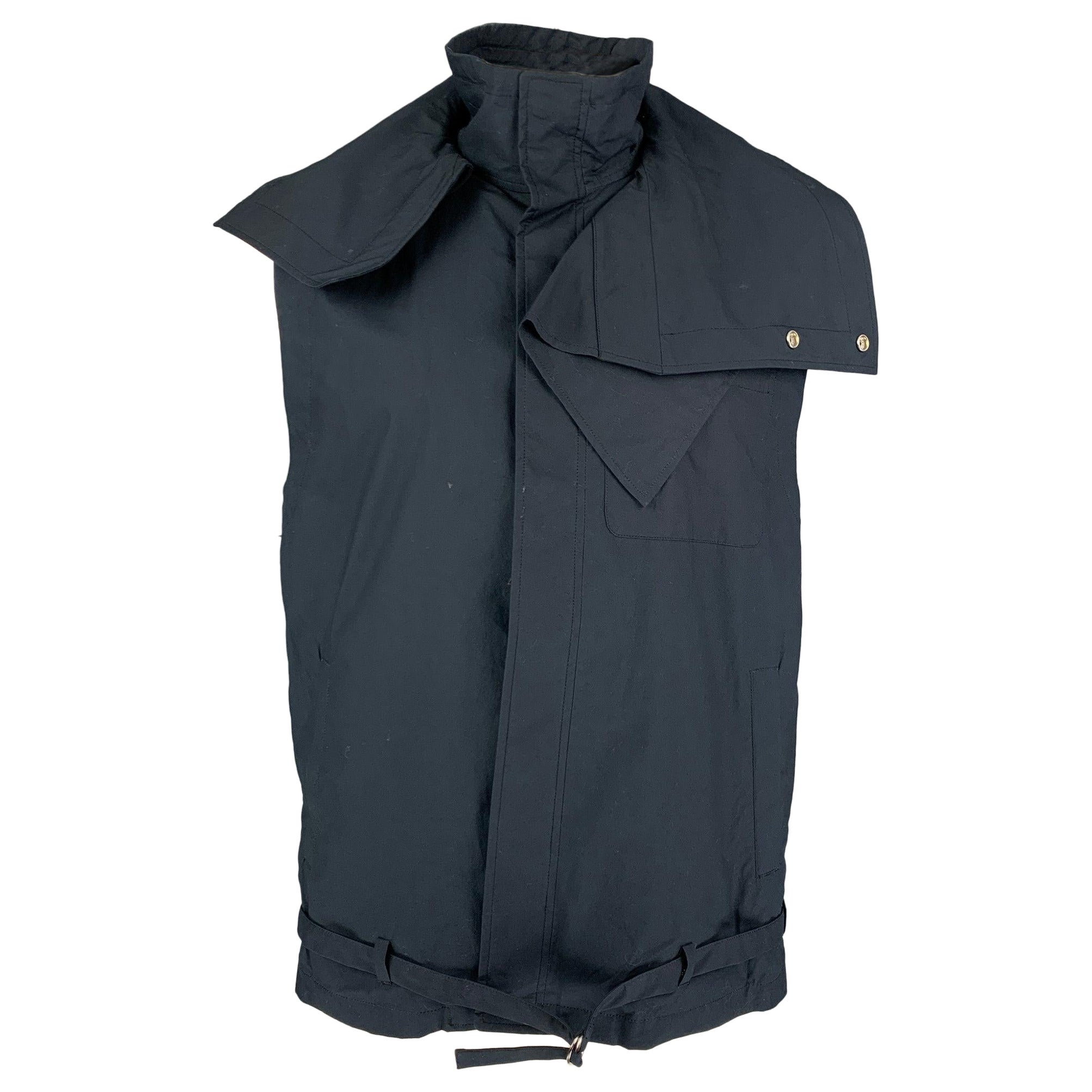 3.1 PHILLIP LIM Size S Navy Cotton High Collar Vest For Sale