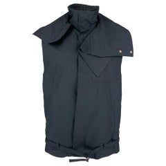 3.1 PHILLIP LIM Size S Navy Cotton High Collar Vest