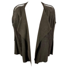 Gilet drapé en daim gris RICK OWENS SS 18 Taille S