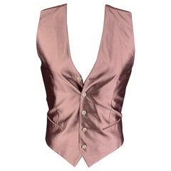 DOLCE & GABBANA Size 36 Mauve Silk Buttoned Vest