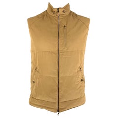 BRUNELLO CUCINELLI Size XL Khaki Quilted Polyester Nylon Vest