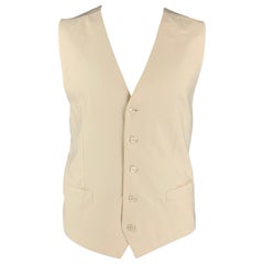 DOLCE & GABBANA Alta Sartoria Size 48 Off White Wool Buttoned Vest