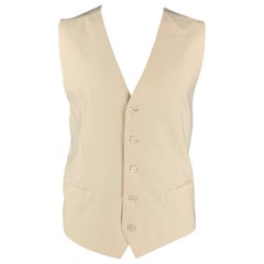 DOLCE & GABBANA Alta Sartoria Taille 48 Gilet boutonné en laine Off-White