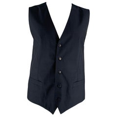 DOLCE & GABBANA taille 46  Gilet bleu marine boutonné