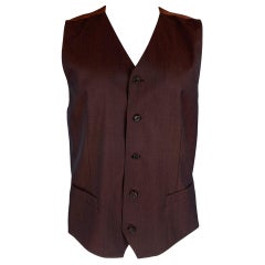 DOLCE & GABBANA Size 46 Brown Wool Buttoned Vest