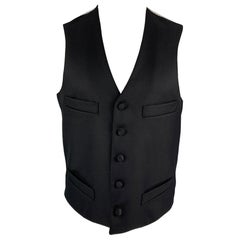 BLACK FLEECE Size 38 Black Wool Classic Vest