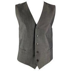 DOLCE & GABBANA Size 48 Solid Wool , Mohair &  Silk Buttoned Vest