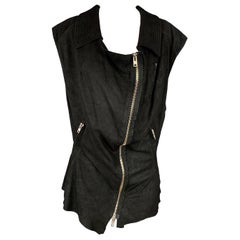 HAIDER ACKERMANN Size S Black Suede Zip Up Vest