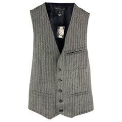 MARC by MARC JACOBS Gilet boutonné en laine rayée grise Taille S (Indoor)