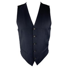 THE KOOPLES Size 36 Navy & Black Wool Buttoned Vest