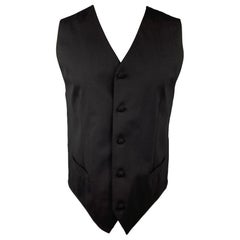 Dolce & Gabbana Taille 40 Ceinture arrière en laine noire Gilet habillé