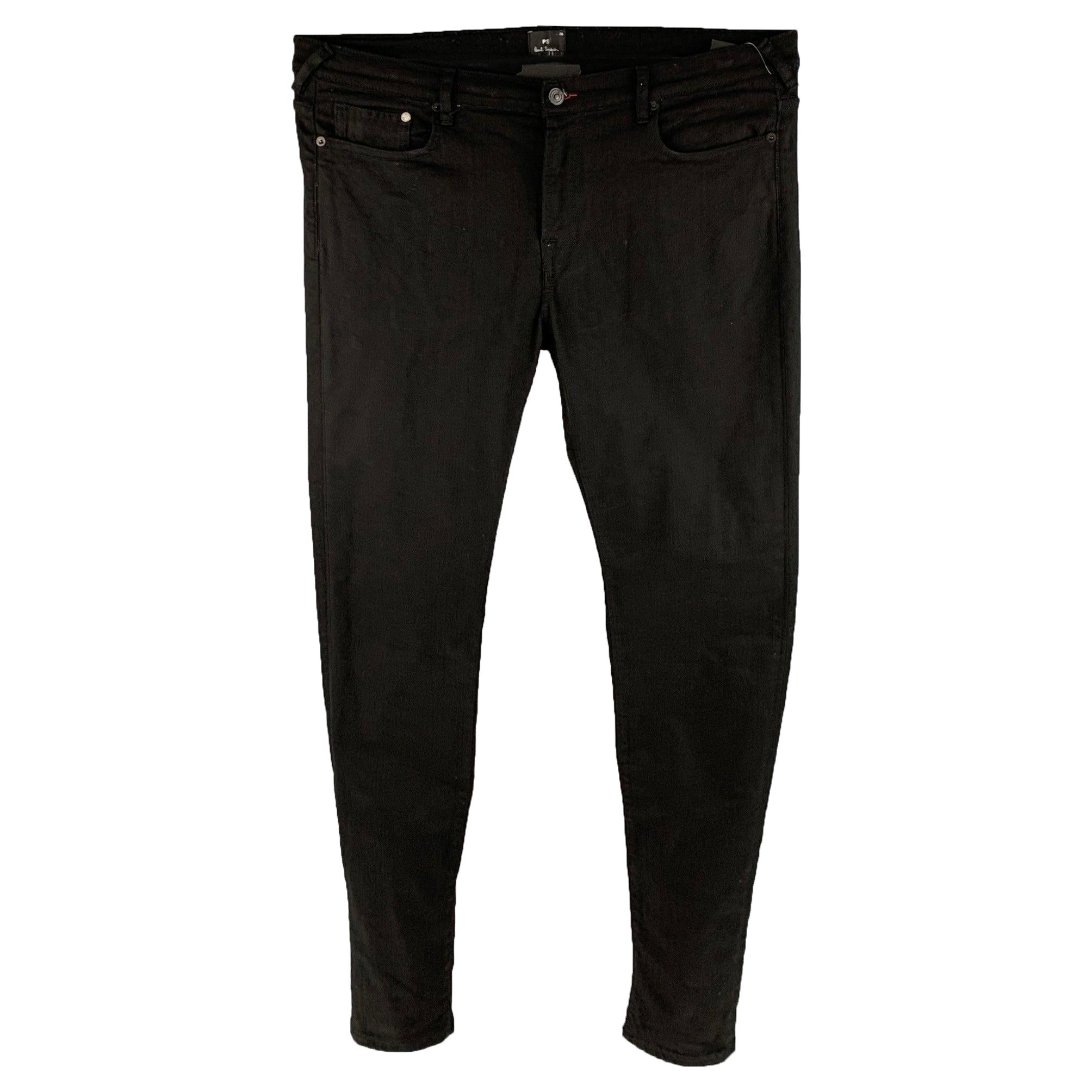 PAUL SMITH Size 36 Black Cotton Blend Jeans For Sale