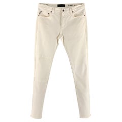 JOHN VARVATOS * U.S.A. Größe 30 Off White Baumwoll- Polyester-Jeans aus Baumwolle