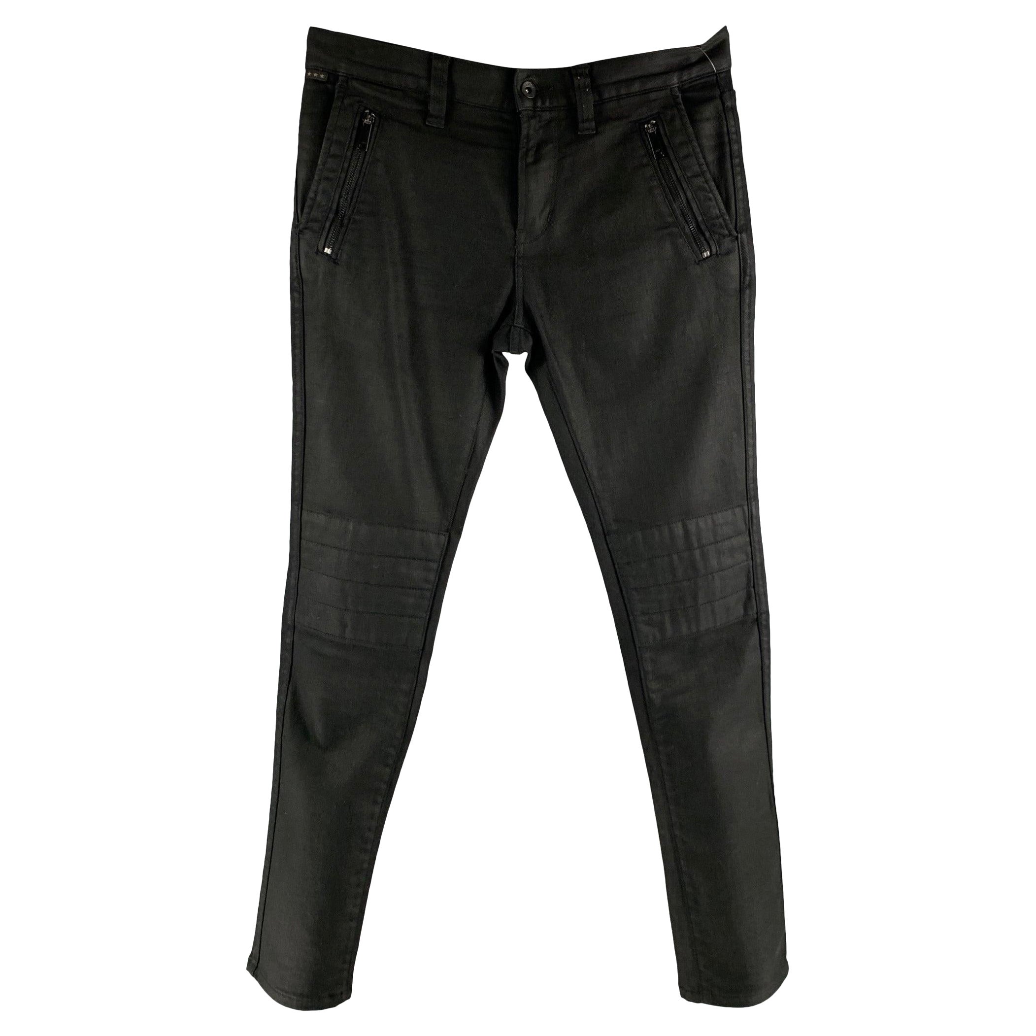 JOHN VARVATOS * U.S.A. Size 30 Black Cotton Blend Jeans For Sale