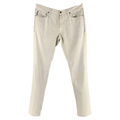 JOHN VARVATOS * U.S.A. Size 31 Light Blue Studded Cotton Elastane Jeans