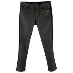 John Varvatos Taille 30 Black Cotton Polyester Button Fly Jeans