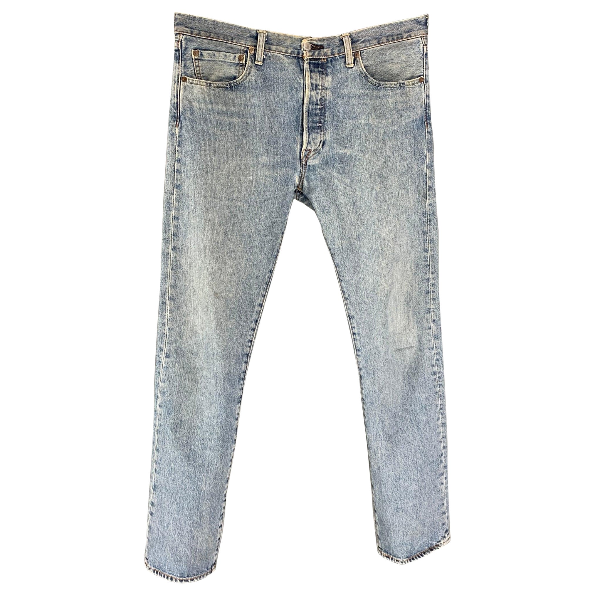 LEVI'S Size 34 light blue Wash Denim Jeans For Sale