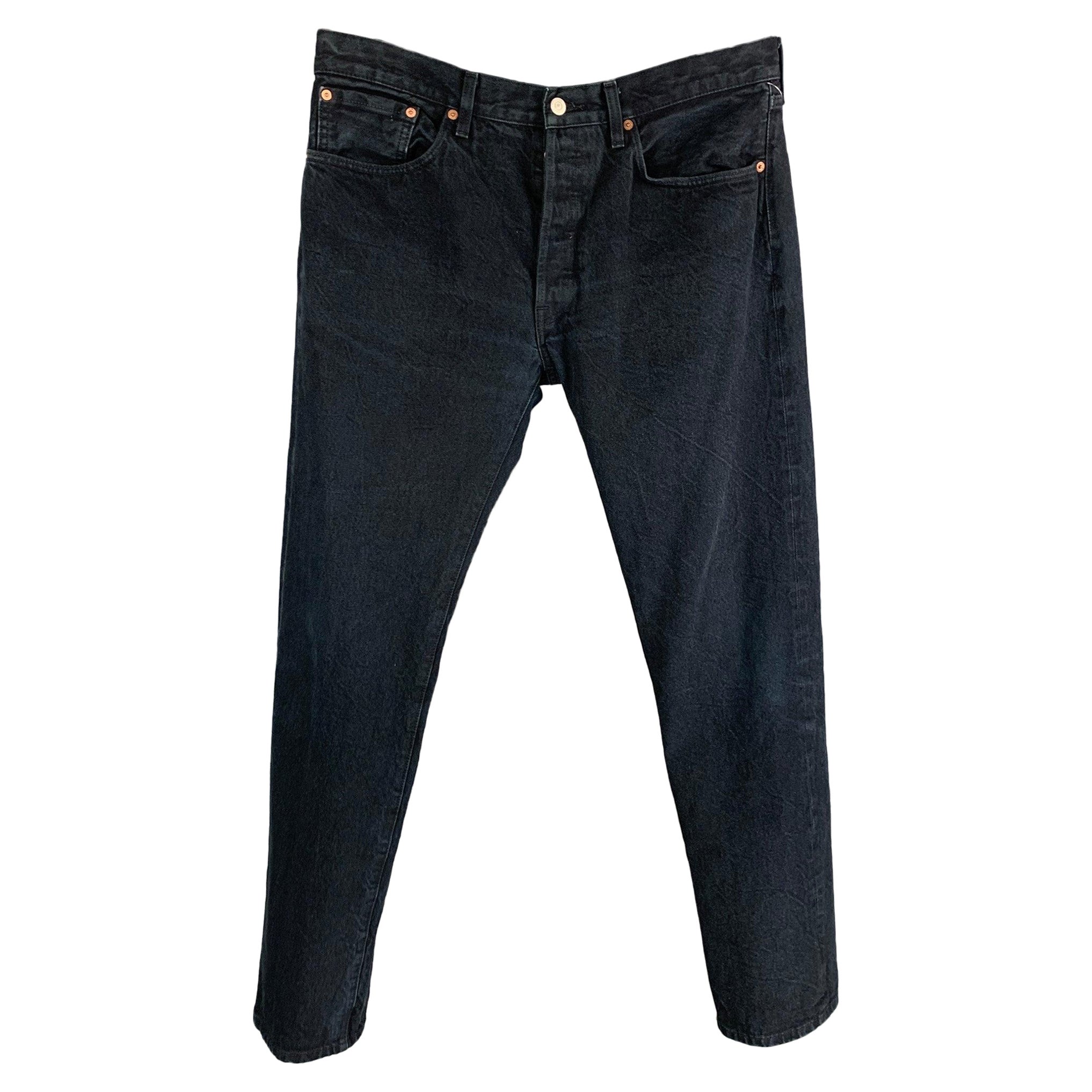 LEVI'S Size 34 Navy Straight cut Denim Jeans For Sale