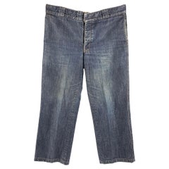 PRADA Size 36 Blue Denim Wide-Leg Jeans