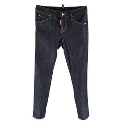 DSQUARED2 Taille 4 Jeans à braguette boutonnée en coton contrasté marine