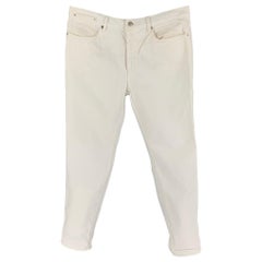 Used DRIES VAN NOTEN Size 31 White Cotton Slim Jeans